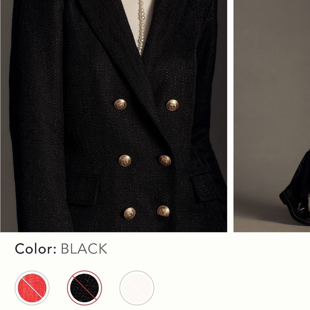Anthropology Bishop and Young Black Double-Breasted Women's Jacket